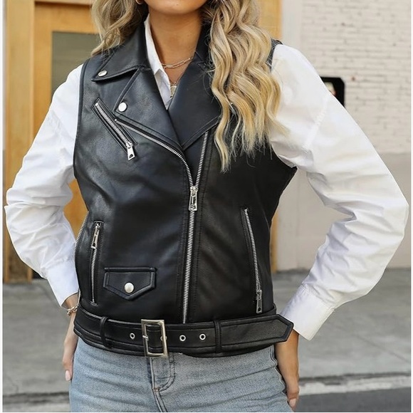 No name Jackets & Blazers - Black Faux Leather Vest Size L